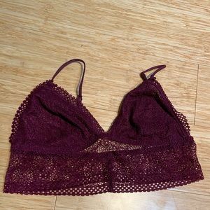 VS Maroon lacy long line bralette
